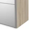 VERONA Sliding Wardrobe 180cm in Oak with Oak and |Mirror Doors, 2 Shelves - Image 6