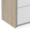VERONA Sliding Wardrobe 180cm in Oak with White Doors and 5 Shelves - Image 4