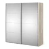 VERONA Sliding Wardrobe 180cm in Oak with 2 Mirror Doors and 5 Shelves - Image 10