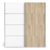 VERONA Sliding Wardrobe 180cm in Oak with White and Oak Doors, 5 Shelves - Image 11
