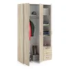 SPACE Wardrobe 3 Doors 3 Drawers in Oak 2000 - Image 13