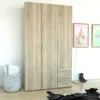 SPACE Wardrobe 3 Doors 3 Drawers in Oak 2000 - Image 12