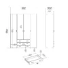 SPACE Wardrobe 4 Doors 3 Drawers in Oak 2000 - Image 4
