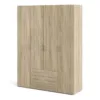 SPACE Wardrobe 4 Doors 3 Drawers in Oak 2000 - Image 12