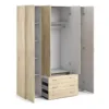 SPACE Wardrobe 4 Doors 3 Drawers in Oak 2000 - Image 11