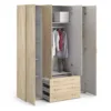 SPACE Wardrobe 4 Doors 3 Drawers in Oak 2000 - Image 10
