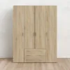 SPACE Wardrobe 4 Doors 3 Drawers in Oak 2000 - Image 9
