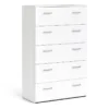 SPACE Chest of 5 Drawers in White