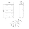 SPACE Chest of 5 Drawers in White - Image 4