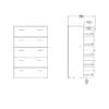 SPACE Chest of 5 Drawers in White - Image 3