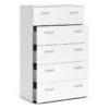 SPACE Chest of 5 Drawers in White - Image 12