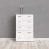 SPACE Chest of 5 Drawers in White - Image 10