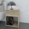 SPACE Bedside 1 Drawer in Oak - Image 10