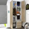 SPACE Wardrobe 2 Doors 3 Drawers in Oak 2000 - Image 7