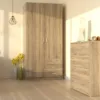 SPACE Wardrobe 2 Doors 3 Drawers in Oak 2000 - Image 8