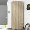SPACE Wardrobe 2 Doors 3 Drawers in Oak 2000 - Image 6
