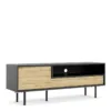 MATCH TV Unit 1 Door 1 Drawer in Black and Oak