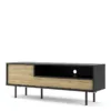 MATCH TV Unit 1 Door 1 Drawer in Black and Oak - Image 8