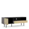 MATCH TV Unit 1 Door 1 Drawer in Black and Oak - Image 7