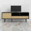 MATCH TV Unit 1 Door 1 Drawer in Black and Oak - Image 6