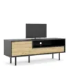 MATCH TV Unit 1 Door 1 Drawer in Black and Oak - Image 5