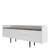 UNIT Sideboard 2 Drawers 3 Doors in White and Walnut - Image 4