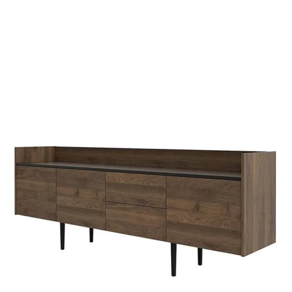 UNIT Sideboard 2 Drawers 3 Doors in Walnut and Black - Image 10