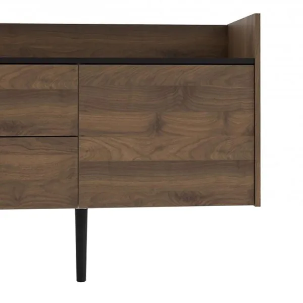 UNIT Sideboard 2 Drawers 3 Doors in Walnut and Black - Image 9