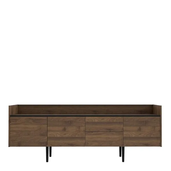 UNIT Sideboard 2 Drawers 3 Doors in Walnut and Black - Image 11