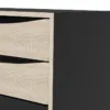 STUBBE Sideboard 1 Door 3 Drawers in Matt Black and Oak - Image 6