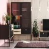 STUBBE Sideboard 1 Door 3 Drawers in Matt Black and Oak - Image 9