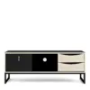 STUBBE TV Unit 1+2 Drawers with Open Shelf in Matt Black and Oak - Image 15