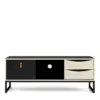 STUBBE TV Unit 1+2 Drawers with Open Shelf in Matt Black and Oak - Image 14