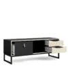 STUBBE TV Unit 1+2 Drawers with Open Shelf in Matt Black and Oak - Image 13
