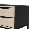 STUBBE TV Unit 1+2 Drawers with Open Shelf in Matt Black and Oak - Image 7