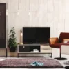 STUBBE TV Unit 1+2 Drawers with Open Shelf in Matt Black and Oak - Image 11