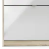 SHOES Shoe Cabinet 3 Tilting Doors 2 Layers + 1 Door in Oak Structure and White High Gloss - Image 4