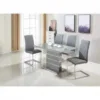 DRESDEN Extending Glass Dining Table in Grey and Silver - Image 2