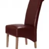 KELSEY Bonded Leather Dining Chair with Solid Oak Legs - Set of 2 - Image 4