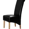 KELSEY Bonded Leather Dining Chair with Solid Oak Legs - Set of 2