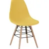LILLY Plastic (PP) Dining Chair with Solid Beech Legs - Set of 4 - Image 5