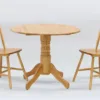 MADISON Solid Rubberwood Dining Set with Dropleaf Table and 2 Chairs in Natural