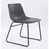 MEADOW PU Dining Chair with Black Metal Legs - Set of 2 - Image 2