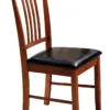 MASSA Wooden Chair with Black PU Seat Pads - Set of 2 - Image 2