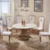 PESCARA PU White Dining Chair with Stainless Steel Legs in Rose Gold Colour - Set of 2 - Image 2