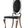 VASTO Black PU Dining Chair with Stainless Steel Legs - Set of 2