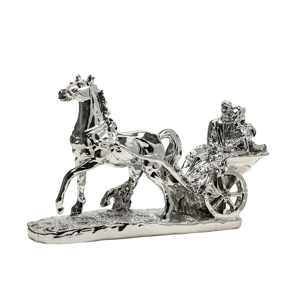 Silver Horse Carriage Ornament 3093