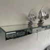 Crushed Diamond Glass Floating Wall Shelf with Drawer NT-20126