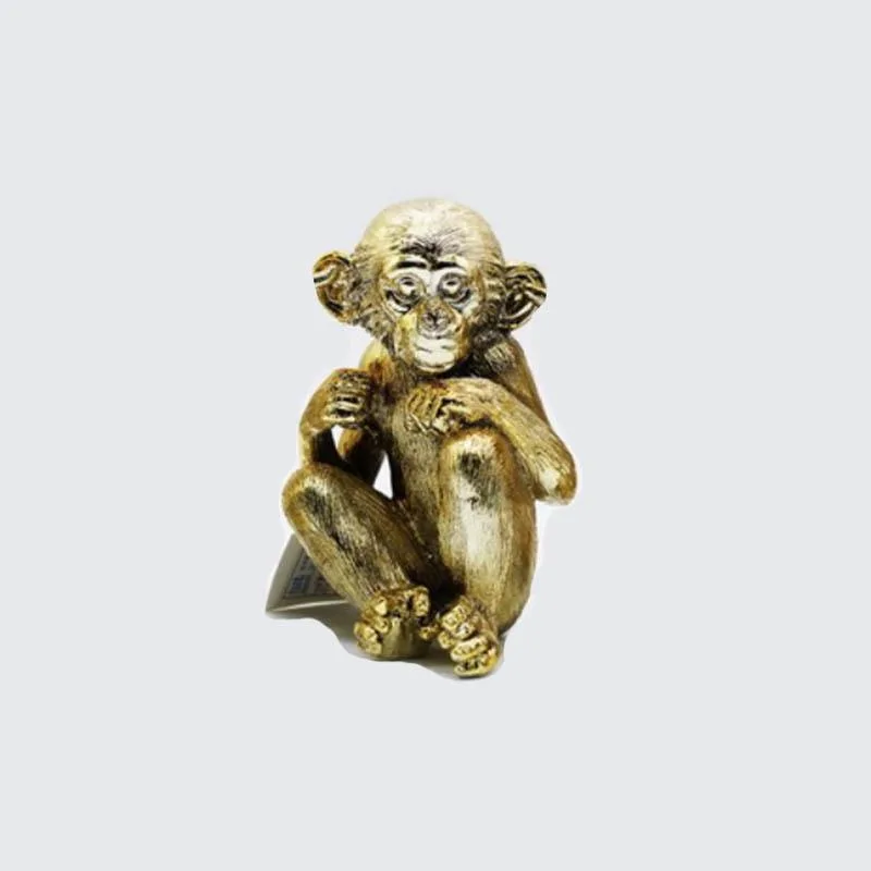 6" Gold Orangutan Resin Figurine