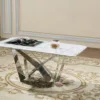 SARDINIA Marble Coffee Table with Stainless Steel Base